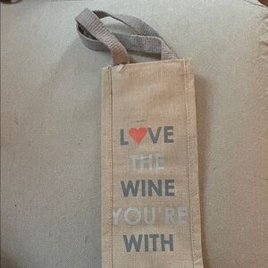 Love The Wine You're With Tan Wine Bag